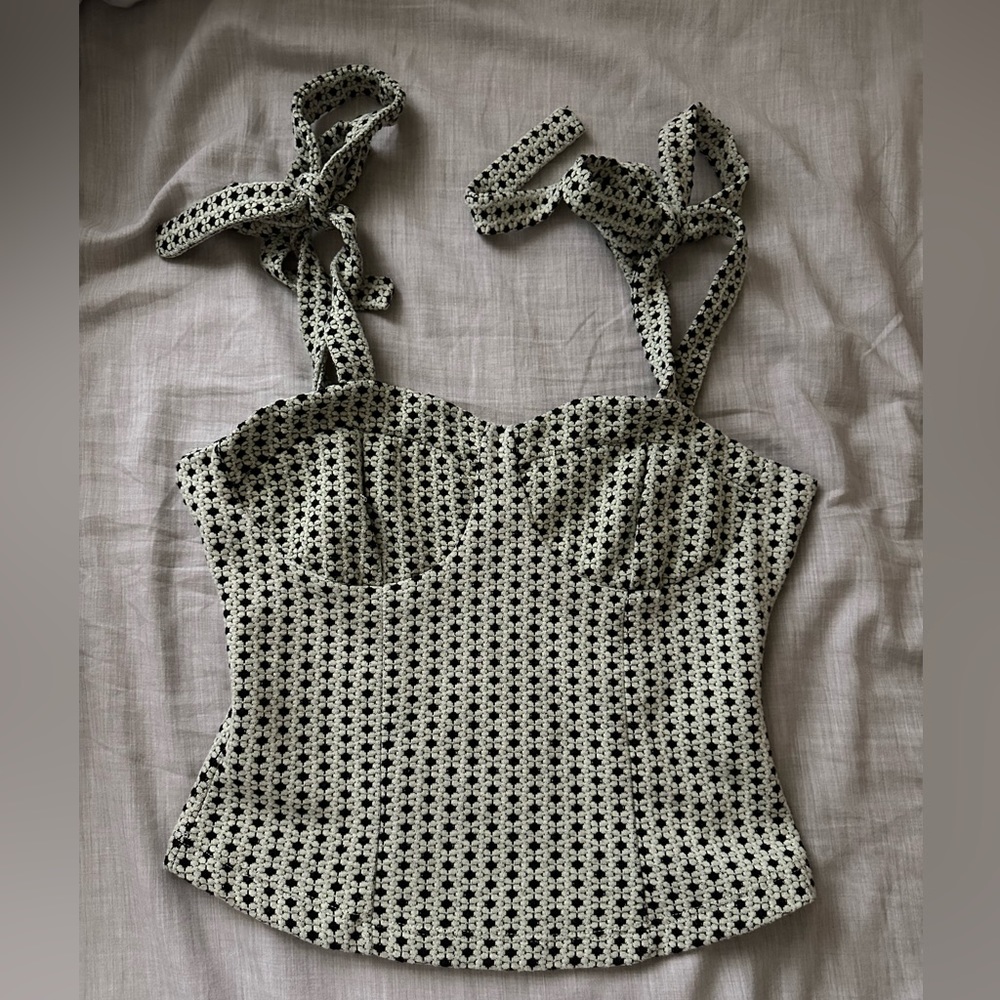 Vintage Free People Daisy bow tie tank. Size XS.